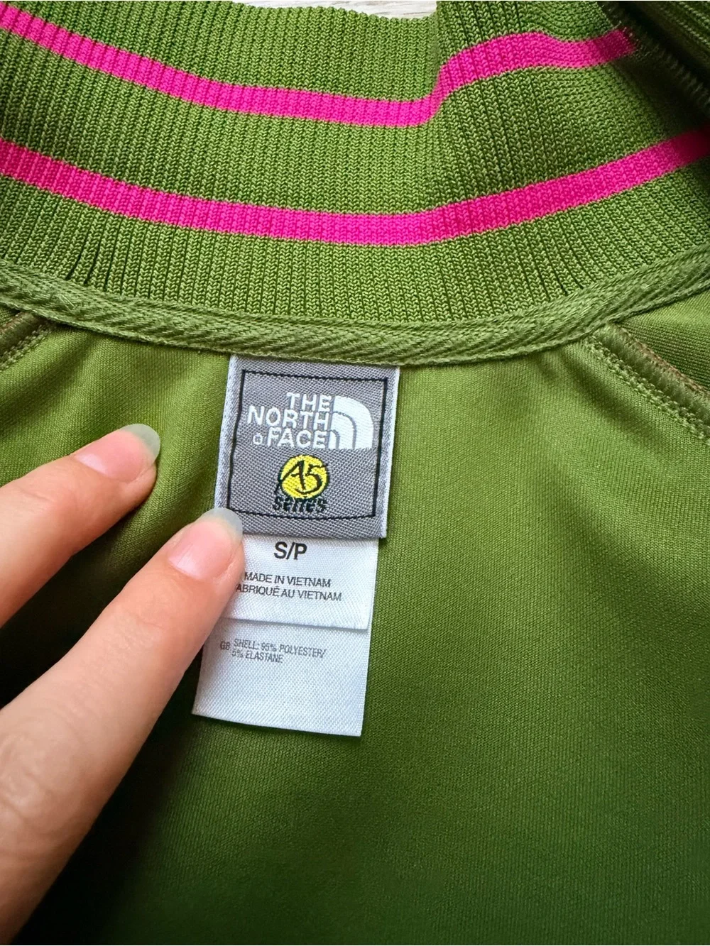 RARE Y2K The North Face A5 Series Full Zip Track Jacket Women S Olive Green Pink